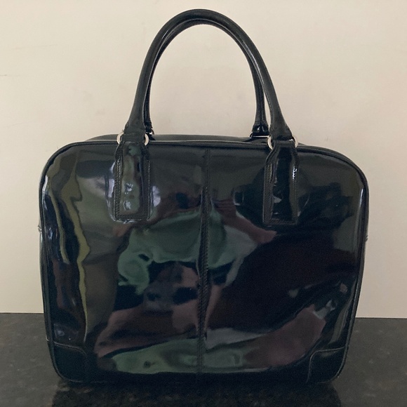 Calvin Klein Black Patent Leather Double Handle Handbag/EUC!/REDUCED PRICE! - Picture 2 of 14